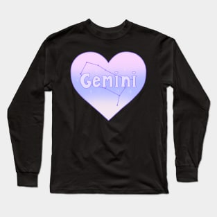 Gemini Constellation Heart Long Sleeve T-Shirt